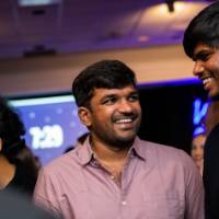 Grads smile and laugh at Toast